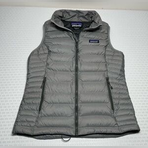 Patagonia Women's M Feather Grey Quilted Goose Down Puffer Sweater Vest 84682